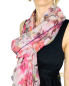 Preview: Schal aus Seide in der Farbe Rosa mit buntem Blumenprint